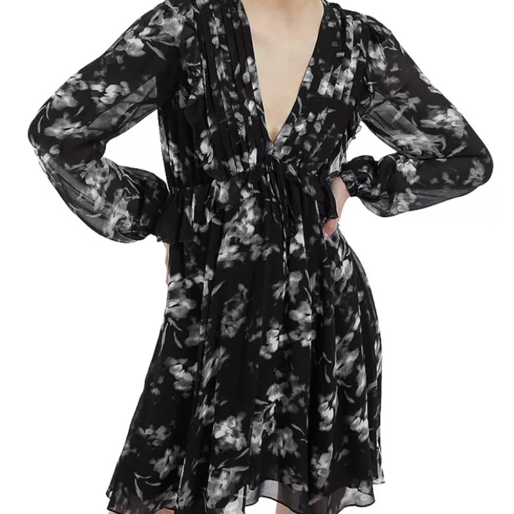 The Kooples Ghost Flowers Pleated Dress - Size M
